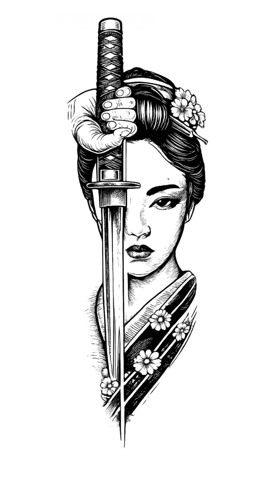 Generated tattoo stencil output from the same reference