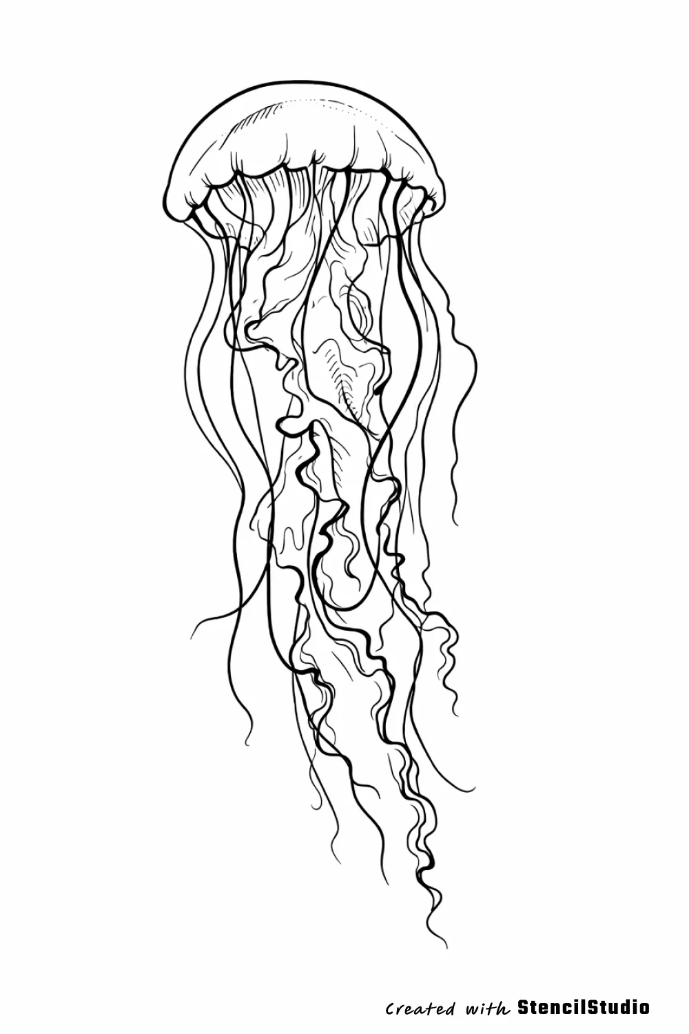 Portrait tattoo stencil after generation