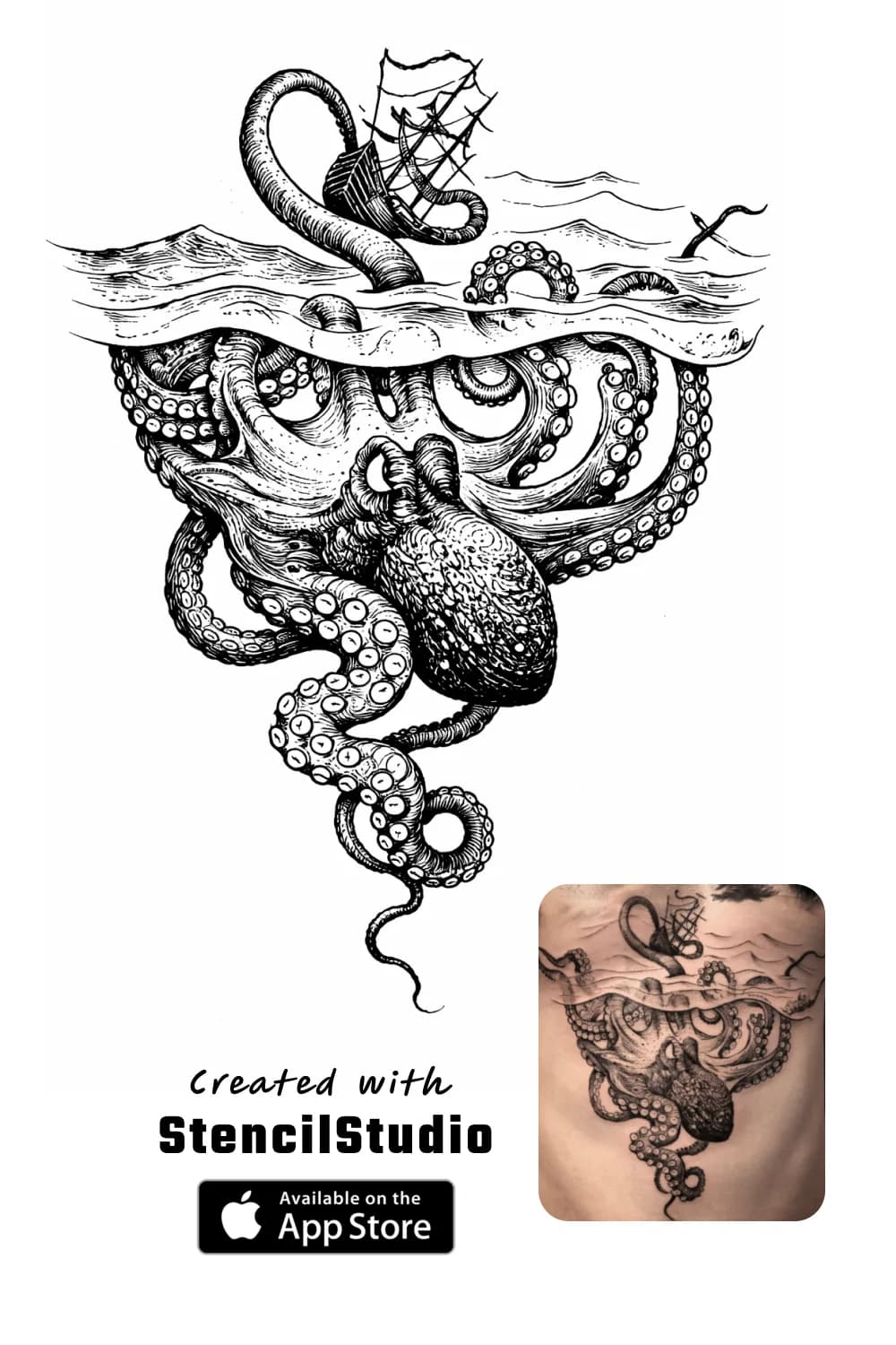 Octopus tattoo stencil example frame 1000008230 png