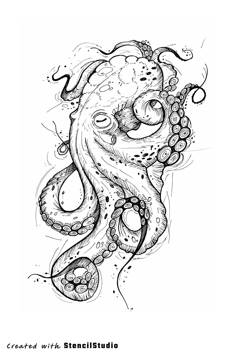 Octopus tattoo stencil example frame 1000008294 png